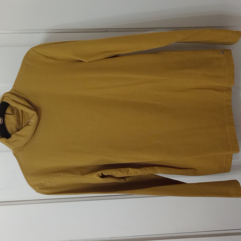 VTG EUC NEON BUDDHA 95% Cotton/ 5% Spandex Ruched Turtleneck Top